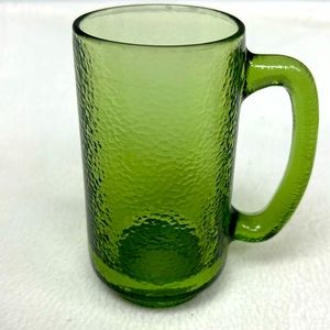 Vintage HAZEL ATLAS avocado green orange peel textured mug/beer stein